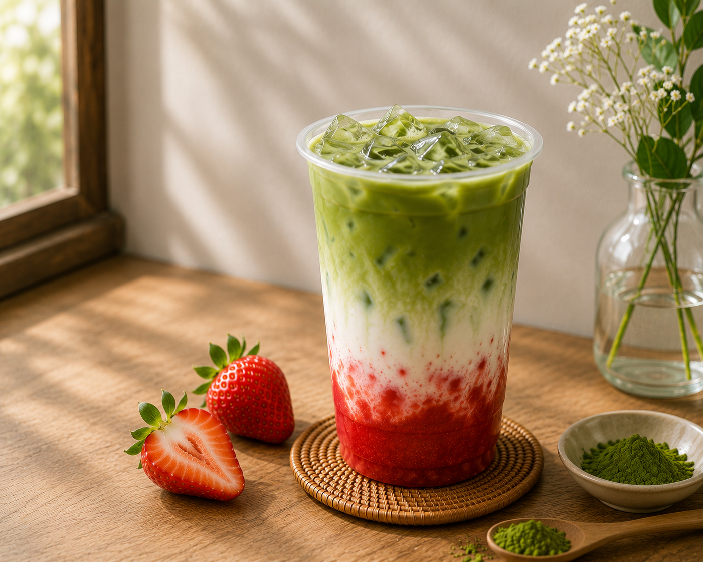Strawberry Matcha Latte